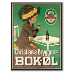 Christianias Bryggeri som vintageillustration och poster från Historly – helbild utan vit kant