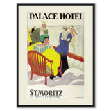 St Moritz som vintageillustration och poster från Historly – helbild utan vit kant