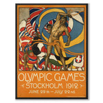 Olympiska Spelen Stockholm 1912 som vintageillustration och poster från Historly – helbild utan vit kant
