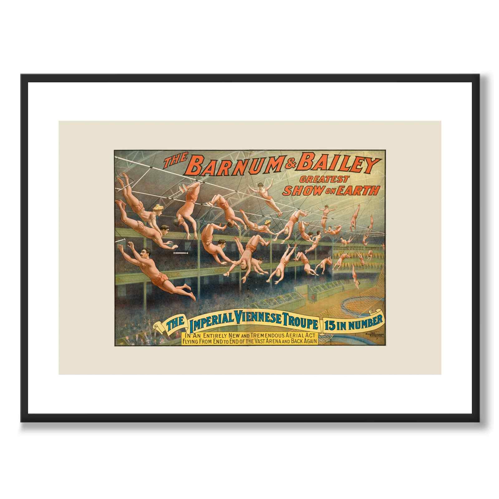 The Barnum & Bailey som vintageillustration och poster från Historly – med vit kant utan titel