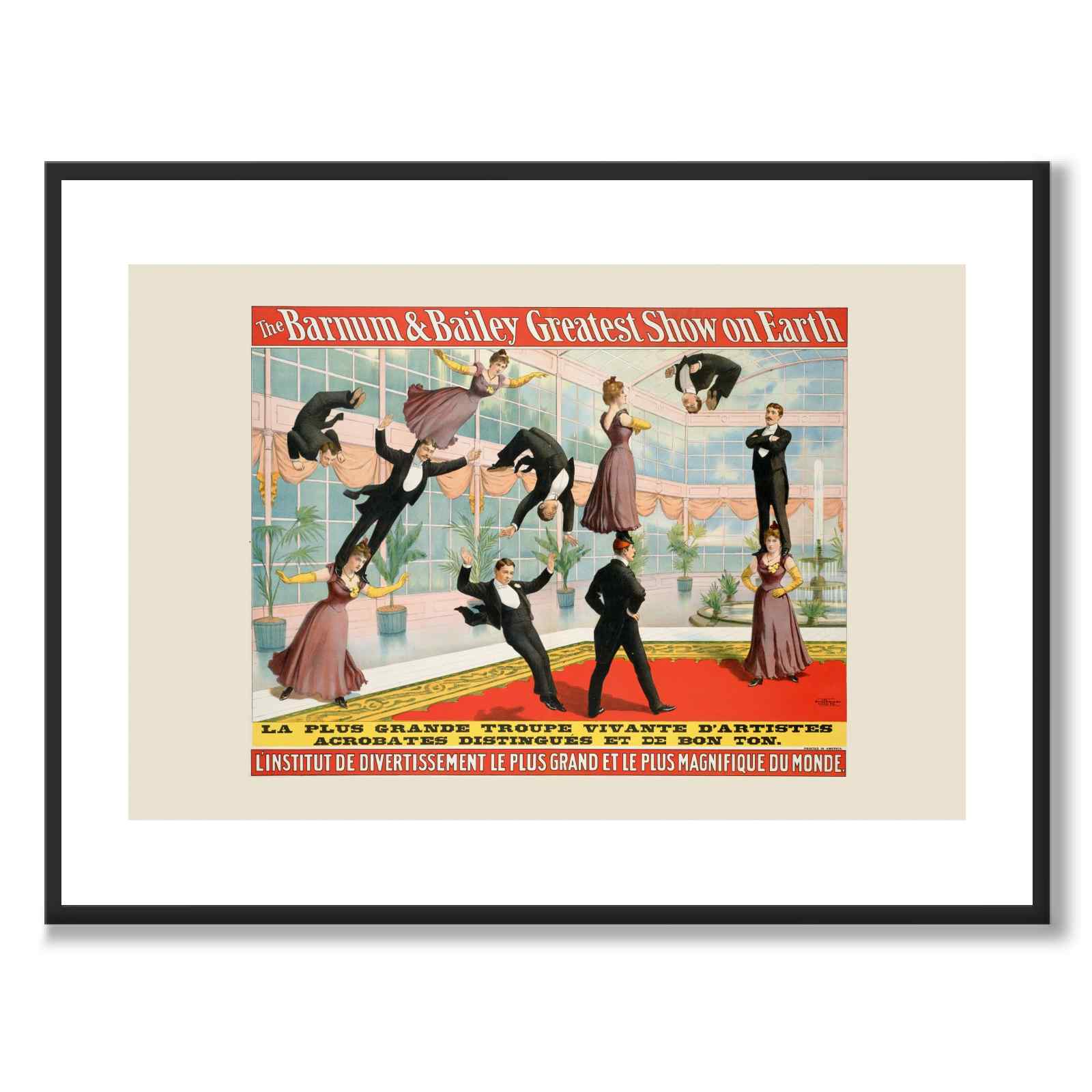 The Barnum & Bailey som vintageillustration och poster från Historly – med vit kant utan titel