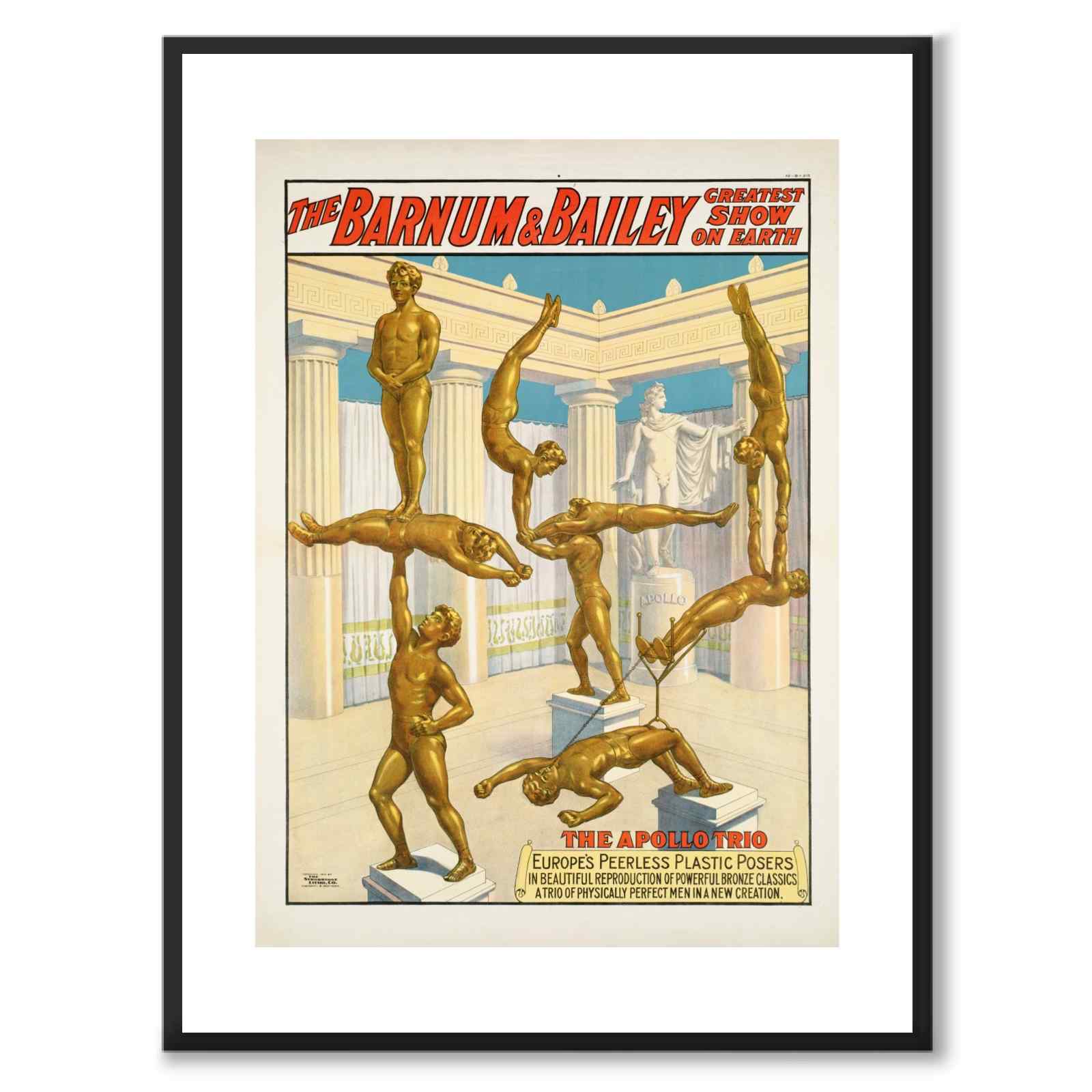 The Barnum & Bailey som vintageillustration och poster från Historly – med vit kant utan titel