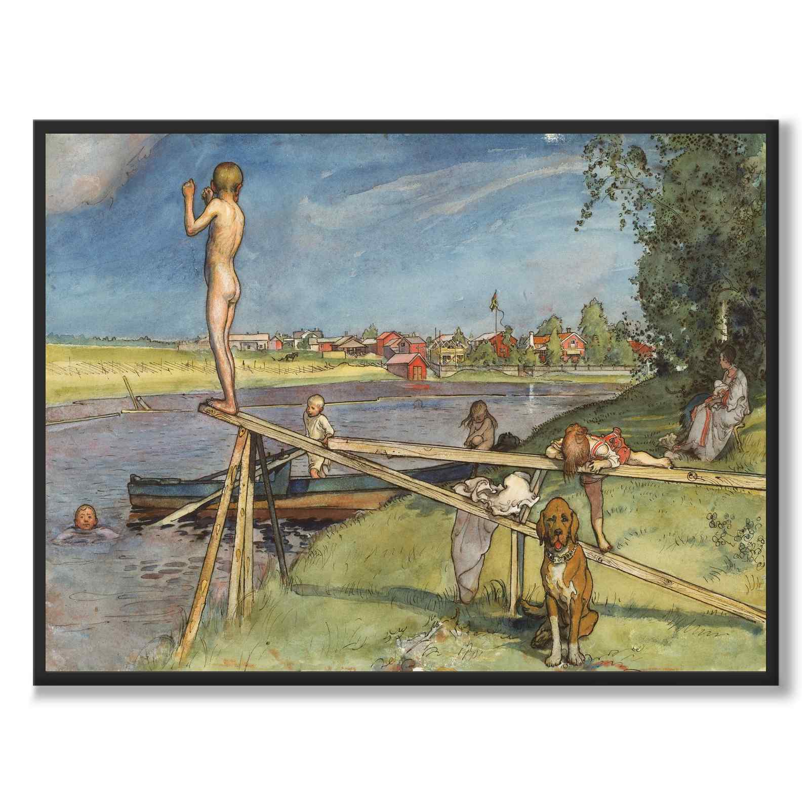 Ett Bra Badställe av Carl Larsson som konstposter från Historly – helbild utan vit kant