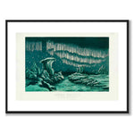 Aurora Borealis as a vintage illustration and poster from Historly – with white border without title