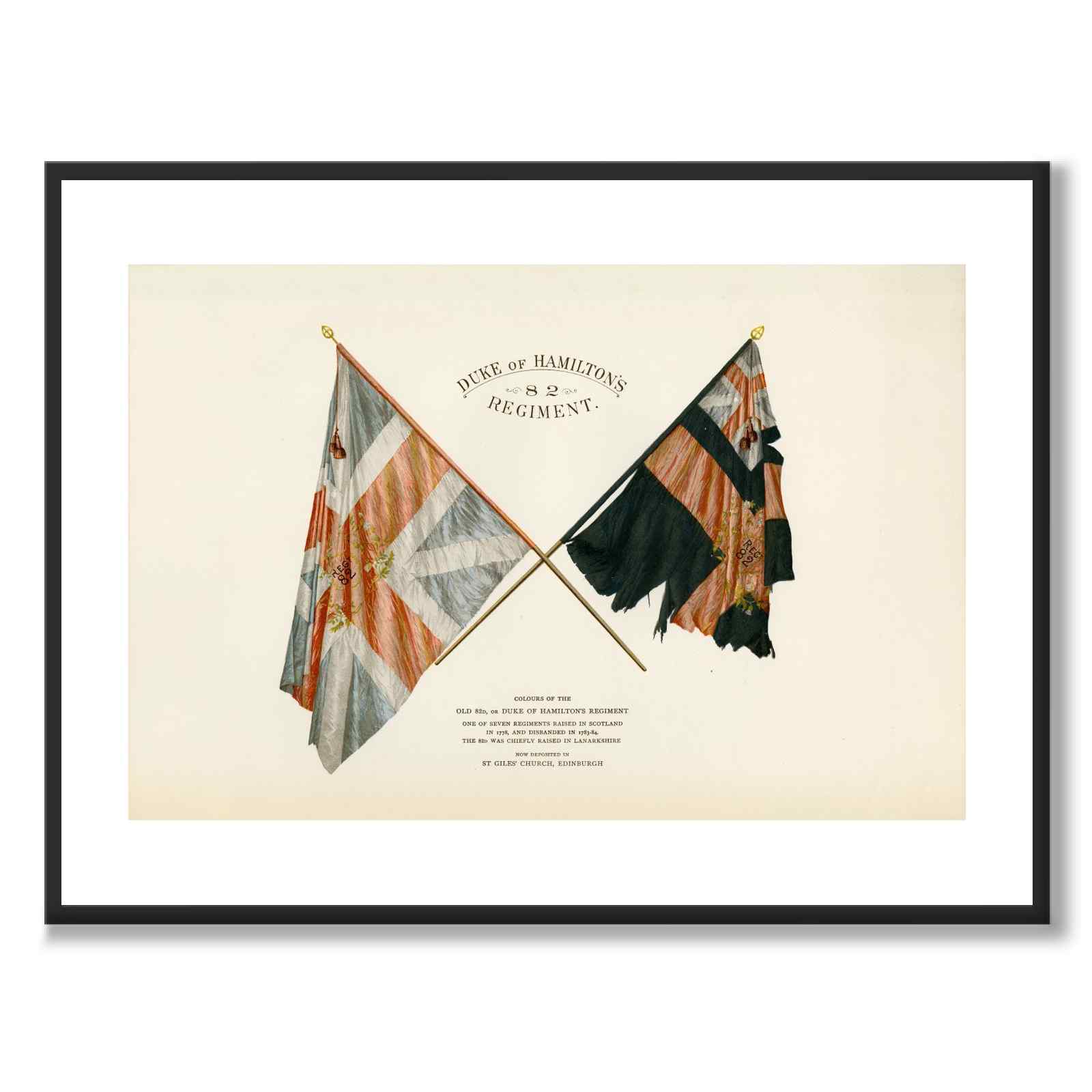 Duke of Hamilton's as vintage illustration and poster from Historly – with white border without title