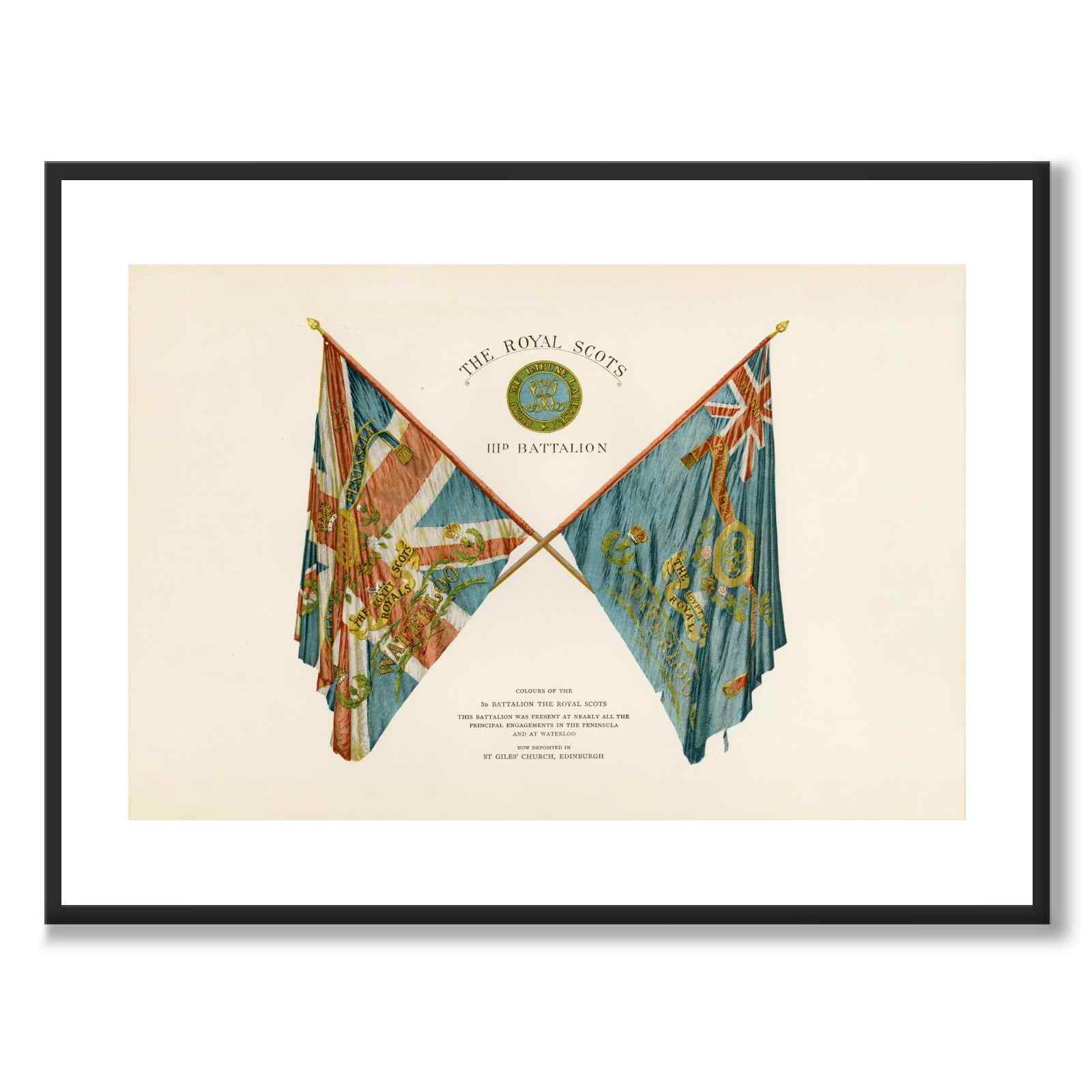 The Royal Scots som vintageillustration och poster från Historly – med vit kant utan titel