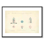 The lightship Diana 1866 as a vintage illustration and poster from Historly – with white border without title