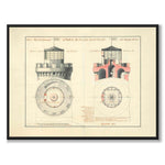 Falsterbo Lighthouse 1822 as a vintage illustration and poster from Historly – full image without white border