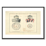 Falsterbo Lighthouse 1822 as a vintage illustration and poster from Historly – with white border without title