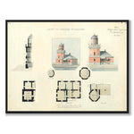 Helsingborg Lighthouse 1888 as a vintage illustration and poster from Historly – full image without white border