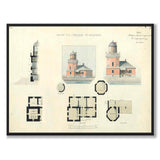 Helsingborg Lighthouse 1888 as a vintage illustration and poster from Historly – full image without white border