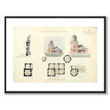 Helsingborg Lighthouse 1888 as a vintage illustration and poster from Historly – with white border without title