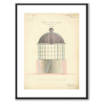 Lanterin 1846 som vintageillustration och poster från Historly – med vit kant utan titel
