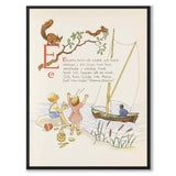 ABC-resan, E as a poster for a children's room from Historly – full image without white border