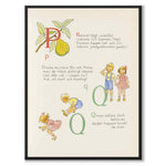 ABC-resan, P Q as a poster for a children's room from Historly – full image without white border