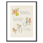 ABC-resan, P Q as a poster for a children's room from Historly – with white border without title