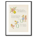 ABC-resan, P Q as a poster for a children's room from Historly – with white border without title