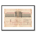 Bondeska Palatset 1787 as a vintage illustration and poster from Historly – with white border without title