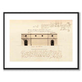 Tjärhovsgatan 1791 as a vintage illustration and poster from Historly – with white border without title