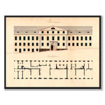 Riddargatan 1805 som vintageillustration och poster från Historly – helbild utan vit kant