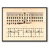 Riddargatan 1805 som vintageillustration och poster från Historly – helbild utan vit kant