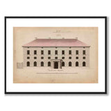 Customs Warehouse 1783 as vintage illustration and poster from Historly – with white border without title