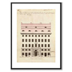 Västerlånggatan 27 as a vintage illustration and poster from Historly – with white border and without title