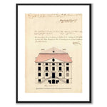 Lillienhoff Palace 1670 as a vintage illustration and poster from Historly – with white border without title