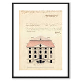 Lillienhoff Palace 1670 as a vintage illustration and poster from Historly – with white border without title