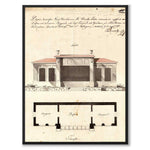 Ploggatan/Bondegatan 1767 som vintageillustration och poster från Historly – helbild utan vit kant