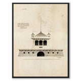 Söder Mälarstrand 1813 as a vintage illustration and poster from Historly – full image without white border