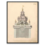 Storkyrkan 1736 som vintageillustration och poster från Historly – helbild utan vit kant