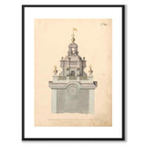 Storkyrkan 1736 som vintageillustration och poster från Historly – med vit kant utan titel