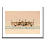 Strömbadet 1882 som vintageillustration och poster från Historly – med vit kant utan titel