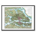 Stockholm 1822 as a historic map and poster from Historly – full image without white border