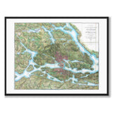 Stockholm 1822 as a historic map and poster from Historly – full image without white border