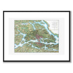 Stockholm 1822 as a historic map and poster from Historly – with white border without title