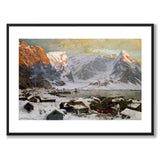Fra Reine in Lofoten as an art poster from Historly – with white border without title