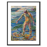 Badende mann av Edvard Munch som konstposter från Historly – med vit kant utan titel