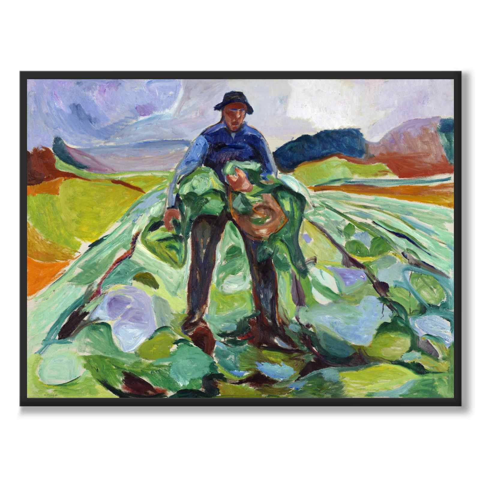 The Man in the Cabbage Field by Edvard Munch as an art poster from Historly – full image without white border