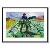 The Man in the Cabbage Field by Edvard Munch as an art poster from Historly – with white border without title