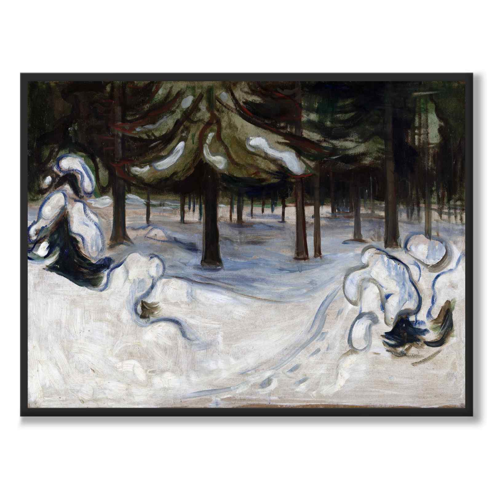 Vinter i skogen av Edvard Munch som konstposter från Historly – helbild utan vit kant