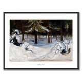 Vinter i skogen av Edvard Munch som konstposter från Historly – med vit kant och titel