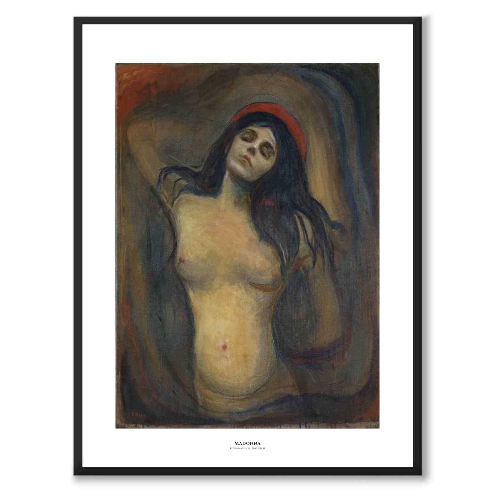 Madonna by Edvard Munch as an art poster from Historly – with white border and title
