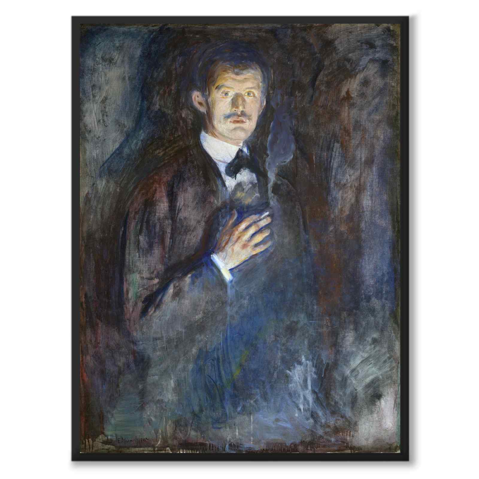 Self-Portrait with Cigarette by Edvard Munch as an art poster from Historly – full image without white border