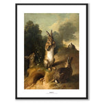 Rabbits as art posters from Historly – with white border and title