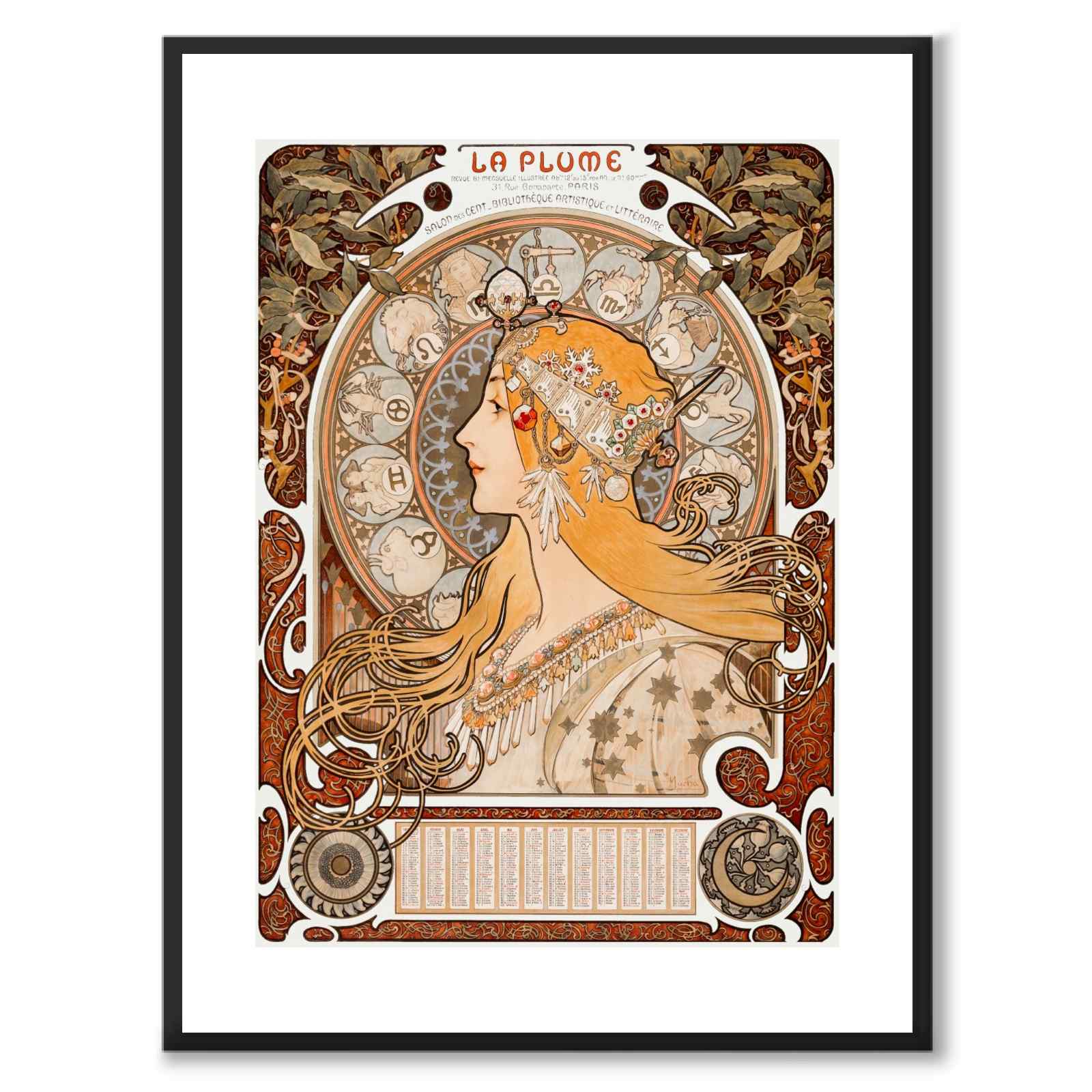 La Plume as a vintage illustration and poster from Historly – with white border and without title