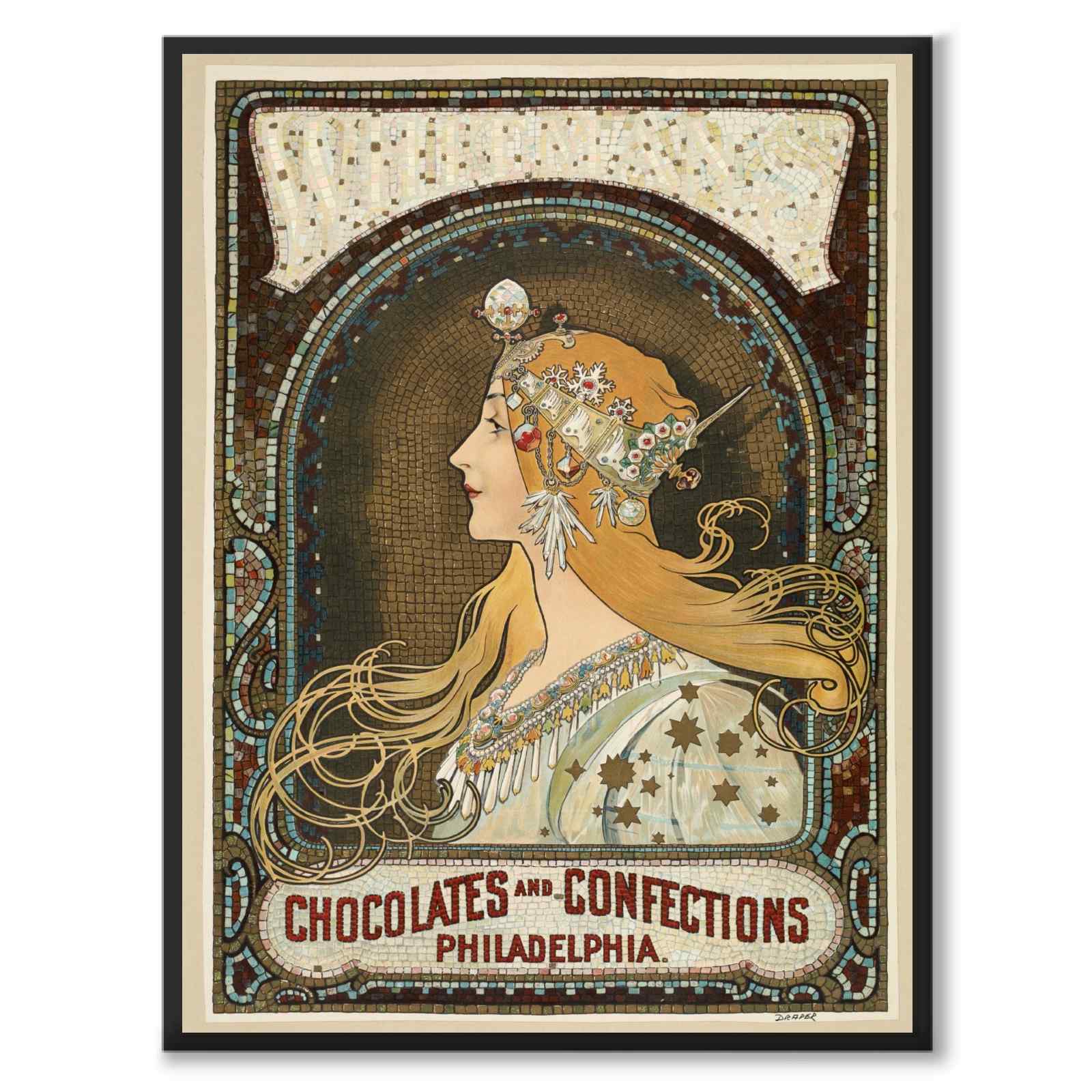 Chocolate and Confections som vintageillustration och poster från Historly – helbild utan vit kant