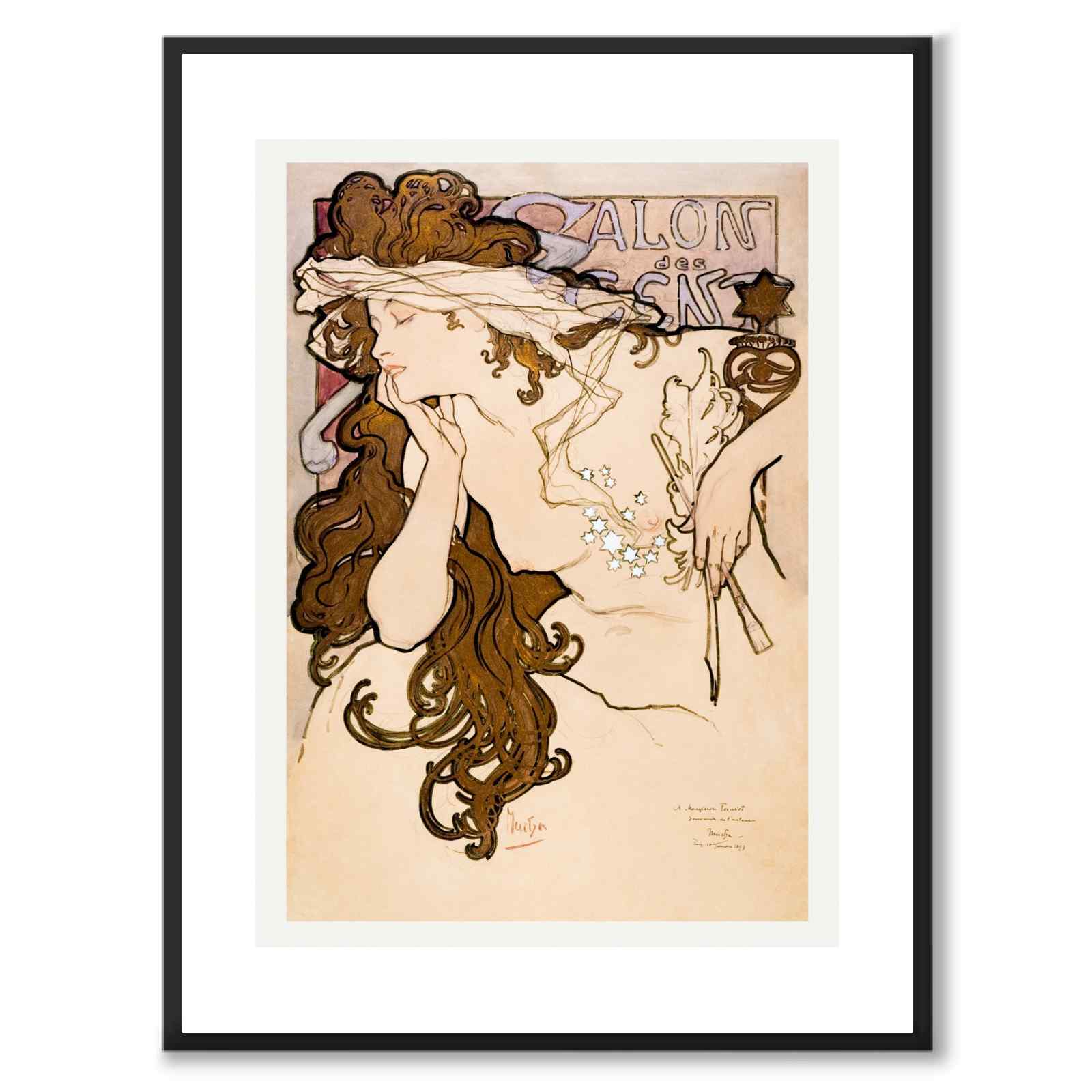 Salon des Cents som vintageillustration och poster från Historly – med vit kant utan titel
