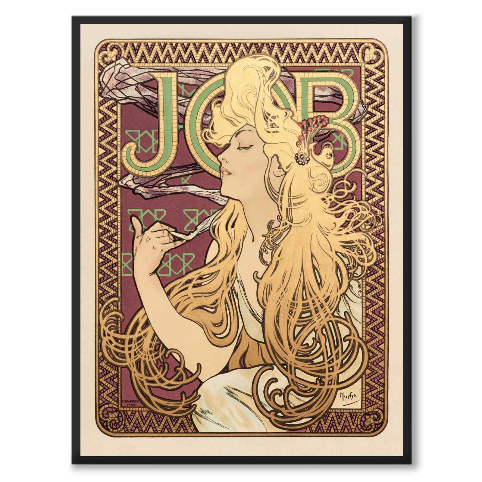 Job as a vintage illustration and poster from Historly – full image without white border
